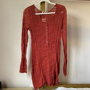 Free people sweater dress in burnt orange- Medium